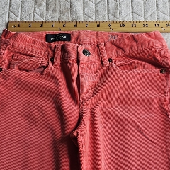 J Crew Toothpick Corduroy 26 Ankle Coral Colored - Picture 3 of 8